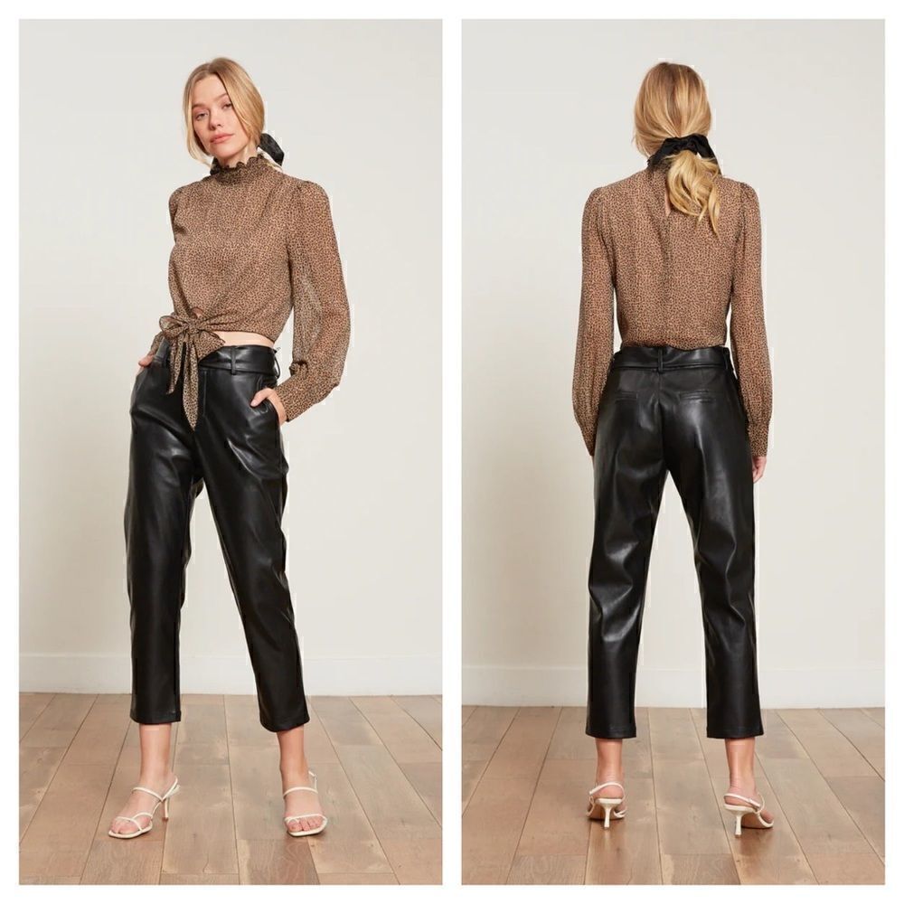 NWOT Lucy Paris Londyn Faux Leather Belted Ankle Pants